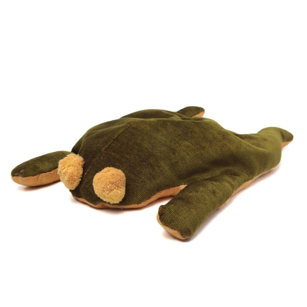 Vintage Handmade Corduroy Bean Bag Frog Stuffed Animal Plush Toy 1980s Green